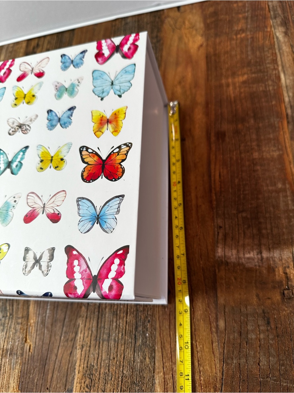 Butterfly Pattern Storage Box Set - White with Multi-Color Butterflies - Picture 4 of 16